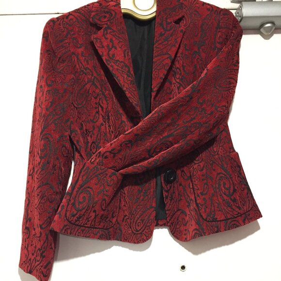 GILANI PATTERN VELVET BLAZERS SIZE 8 - Picture 4 of 14